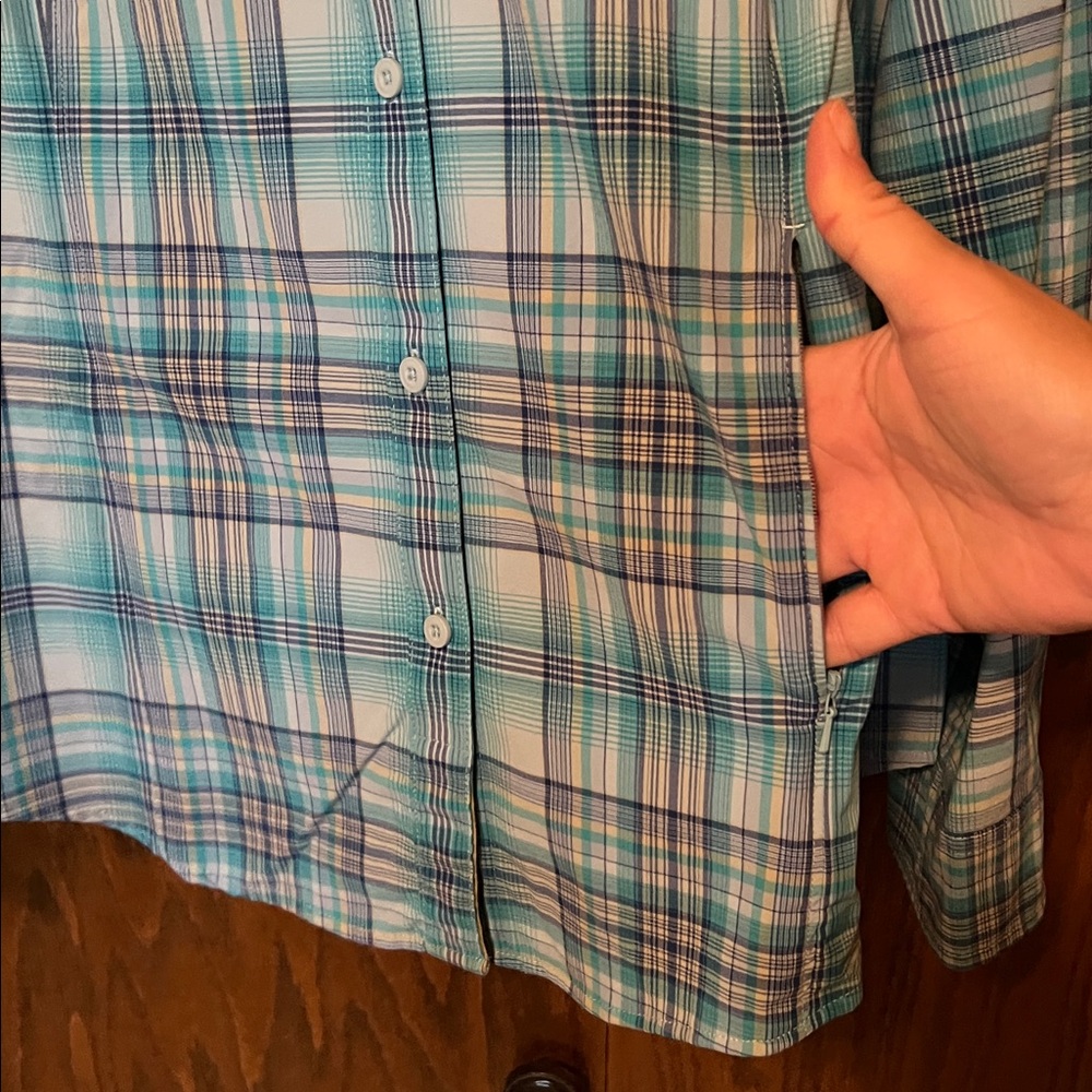 Duluth Trading Company - Blue Plaid Button-Up Shirt - Picture 4 of 8